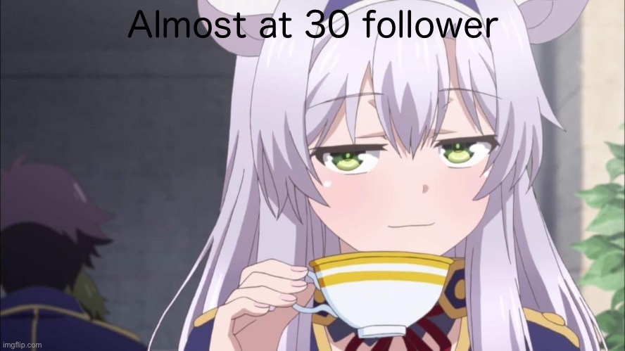 Anime girl sipping tea | Almost at 30 follower | image tagged in anime girl sipping tea | made w/ Imgflip meme maker