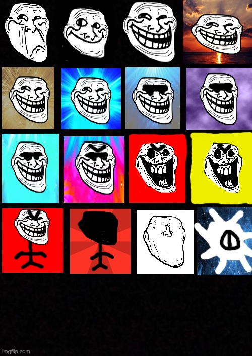 Trollface becoming canny phases 1-11 | image tagged in blank,troll face,trollface,trollge,mr incredible becoming canny | made w/ Imgflip meme maker