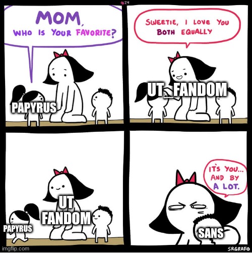 SrGrafo Favorite Child | UT_FANDOM; PAPYRUS; UT FANDOM; PAPYRUS; SANS | image tagged in srgrafo favorite child | made w/ Imgflip meme maker