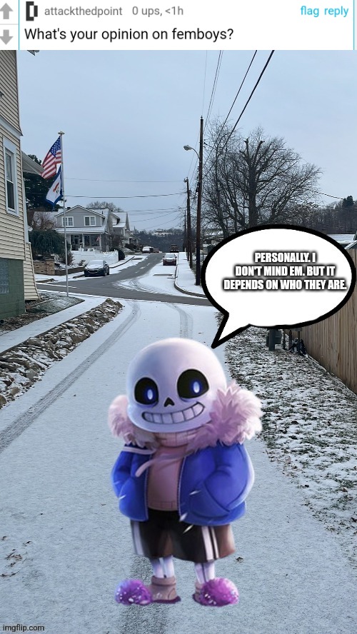 PERSONALLY. I DON'T MIND EM. BUT IT DEPENDS ON WHO THEY ARE. | made w/ Imgflip meme maker