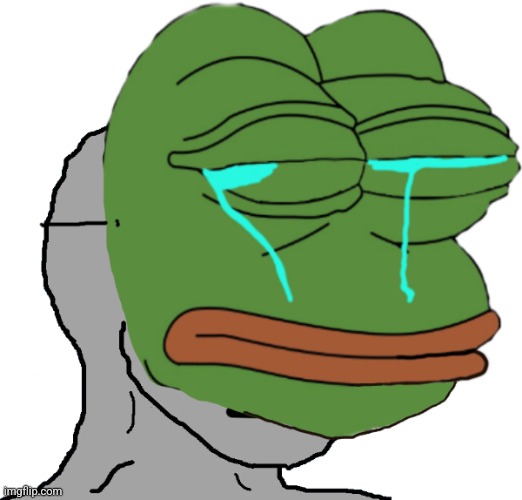 NPC Sad Pepe Mask | image tagged in npc sad pepe mask | made w/ Imgflip meme maker