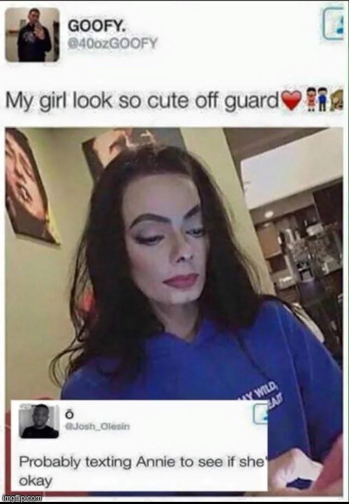 But is she | image tagged in girl,michael jackson,annie | made w/ Imgflip meme maker