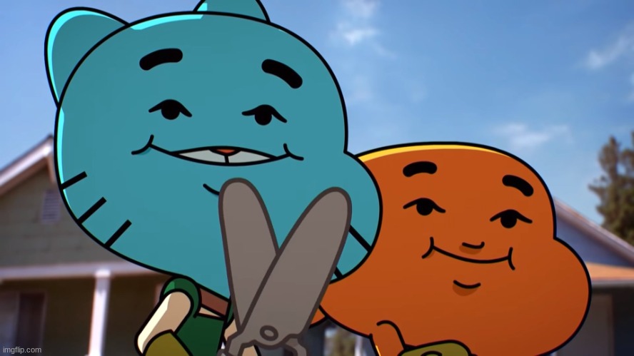 Gumball and Darwin smile | image tagged in gumball and darwin smile | made w/ Imgflip meme maker