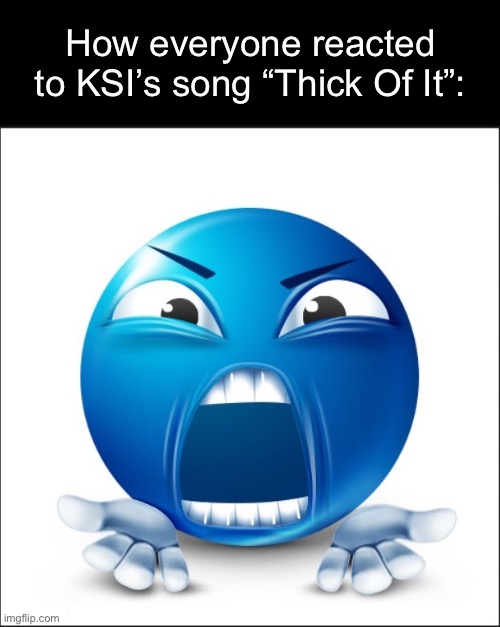 Everyone knew it would be trash | How everyone reacted to KSI’s song “Thick Of It”: | image tagged in meme | made w/ Imgflip meme maker