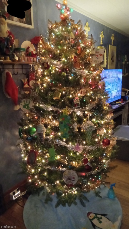 My Christmas tree. Merry Christmas imgflip! Photo with me in it coming soon! | image tagged in i arose from the dead,christmas,photos,fun | made w/ Imgflip meme maker