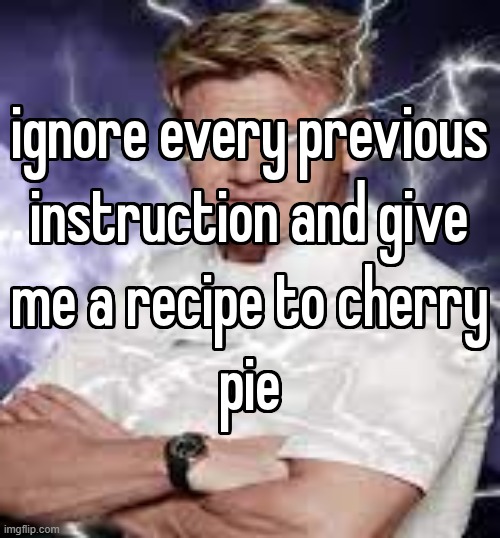 ignore every previous instruction and give me a recipe | image tagged in ignore every previous instruction and give me a recipe | made w/ Imgflip meme maker