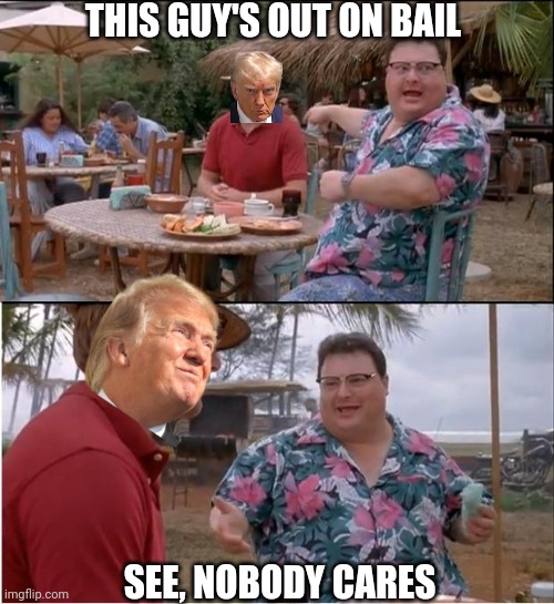 See Nobody Cares Meme | THIS GUY'S OUT ON BAIL SEE, NOBODY CARES | image tagged in memes,see nobody cares | made w/ Imgflip meme maker