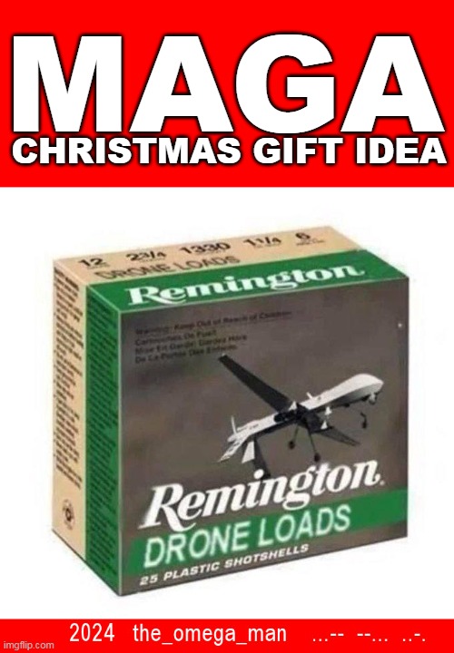 DRONE LOADS | MAGA; CHRISTMAS GIFT IDEA | image tagged in drone,maga,christmas | made w/ Imgflip meme maker