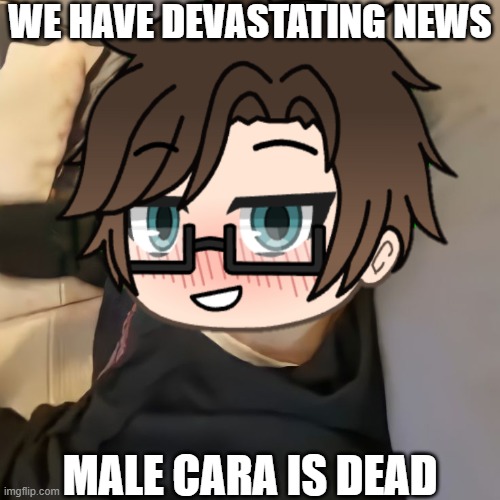 Male Cara is officially dead... (May 7, 2021 - December 11, 2024) | WE HAVE DEVASTATING NEWS; MALE CARA IS DEAD | image tagged in male cara,dead,memes | made w/ Imgflip meme maker