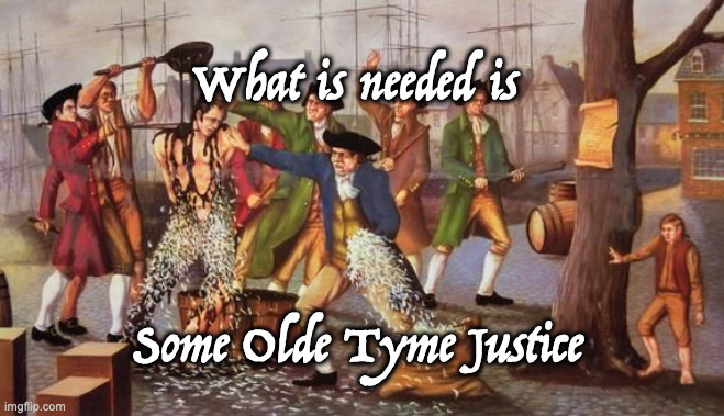 Tar and feather | Some Olde Tyme Justice What is needed is | image tagged in tar and feather | made w/ Imgflip meme maker