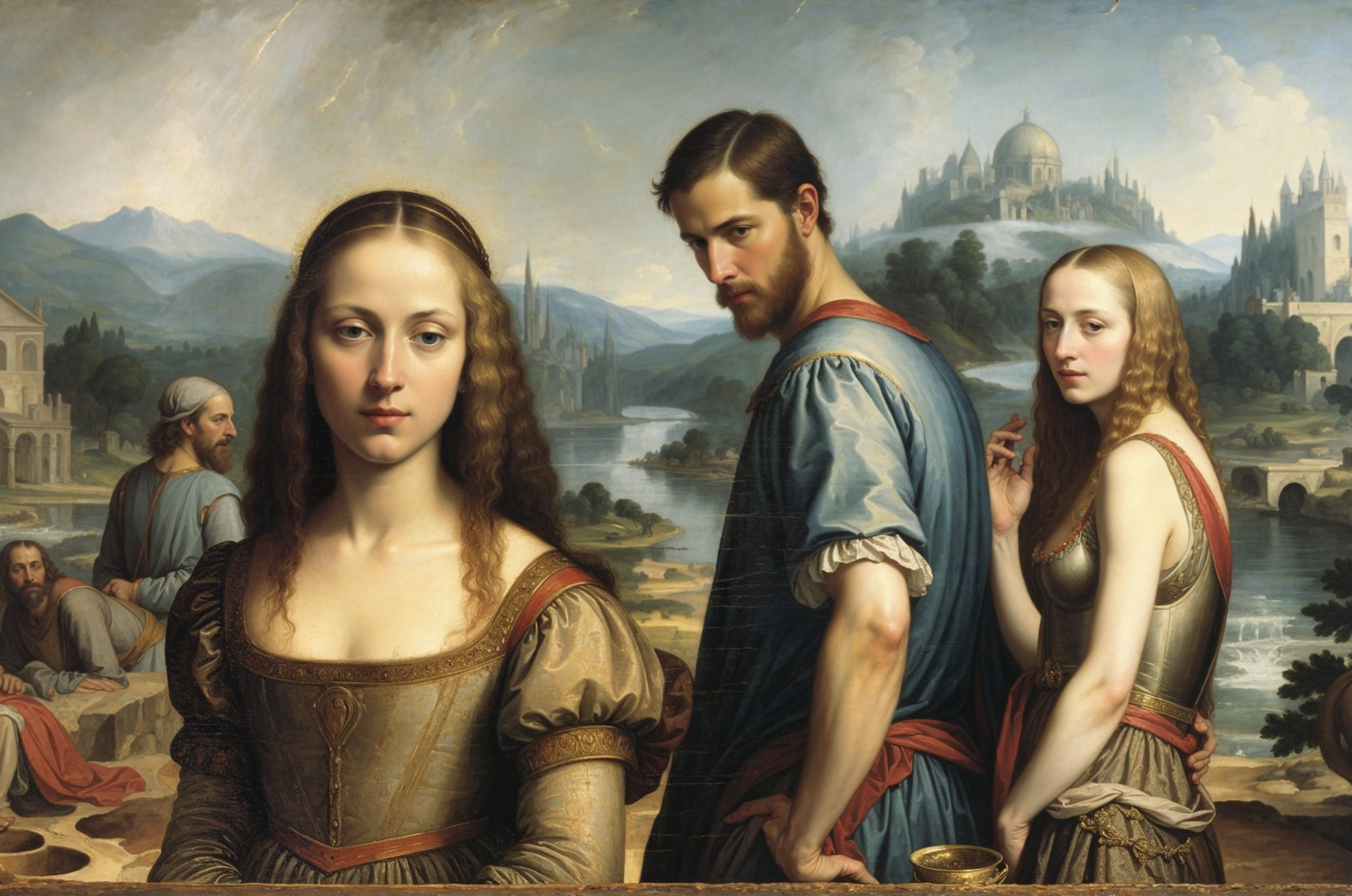 Distracted Boyfriend Old Painting Blank Meme Template