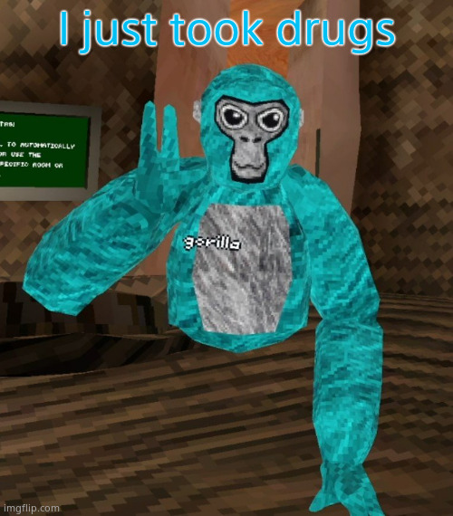 Monkey | I just took drugs | image tagged in monkey | made w/ Imgflip meme maker