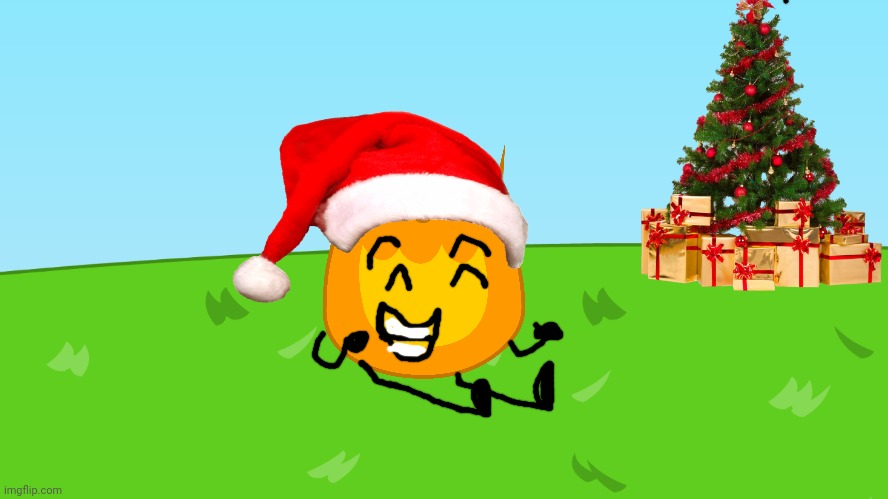 Firey celebrating xmas | image tagged in background | made w/ Imgflip meme maker