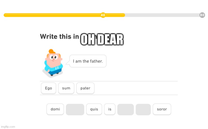 OH DEAR | image tagged in duolingo | made w/ Imgflip meme maker