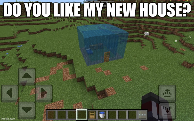 It's just a normal house :) | DO YOU LIKE MY NEW HOUSE? | image tagged in cursed,weird,minecraft | made w/ Imgflip meme maker