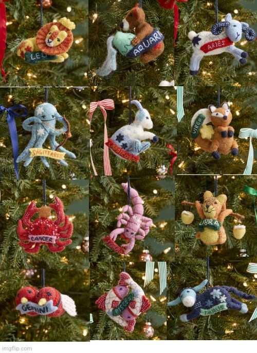 WHICH CHRISTMAS ZODIAC ORNAMENT ARE YOU? | image tagged in zodiac,zodiac signs,christmas,christmas tree | made w/ Imgflip meme maker