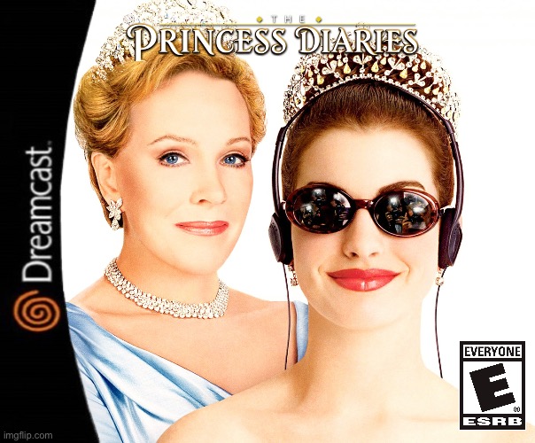 If “The Princess Diaries” Was A Sega Dreamcast Game That Was Put In A CD Player | image tagged in sega,disney princess,princess,julie andrews,video game,romantic | made w/ Imgflip meme maker