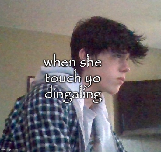 EJ OFFICIAL FACE | when she touch yo dingaling | image tagged in ej official face | made w/ Imgflip meme maker