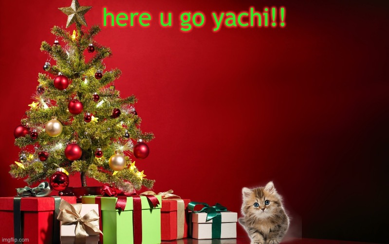 christmas present | here u go yachi!! | image tagged in christmas present | made w/ Imgflip meme maker