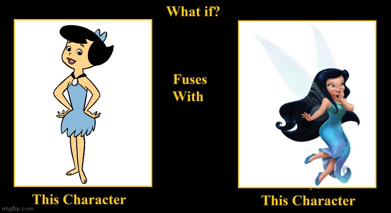 Betty Rubble Fuses With Silvermist | image tagged in what if fuses,betty rubble,silvermist,hanna barbera,flintstones,disney fairies | made w/ Imgflip meme maker