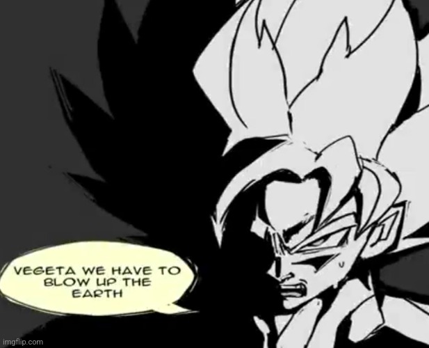 Vegeta we have to blow up the Earth | image tagged in vegeta we have to blow up the earth | made w/ Imgflip meme maker