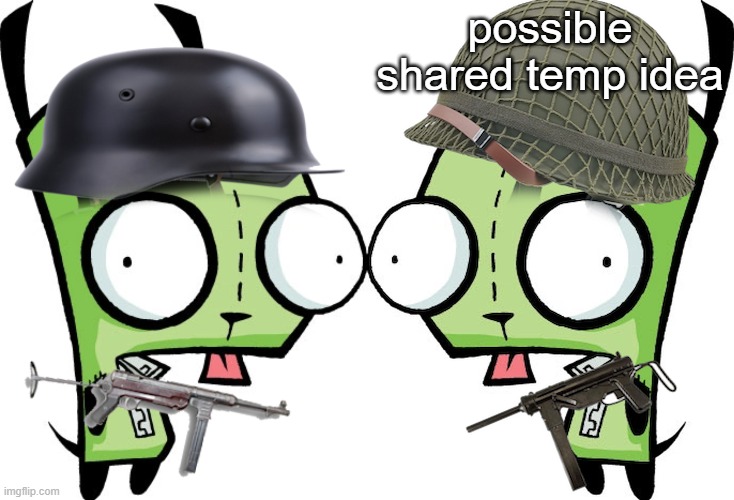 possible shared temp idea | image tagged in evil gir,gir | made w/ Imgflip meme maker