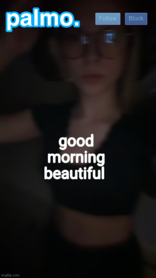 palms bby template | good morning beautiful | image tagged in palms bby template | made w/ Imgflip meme maker