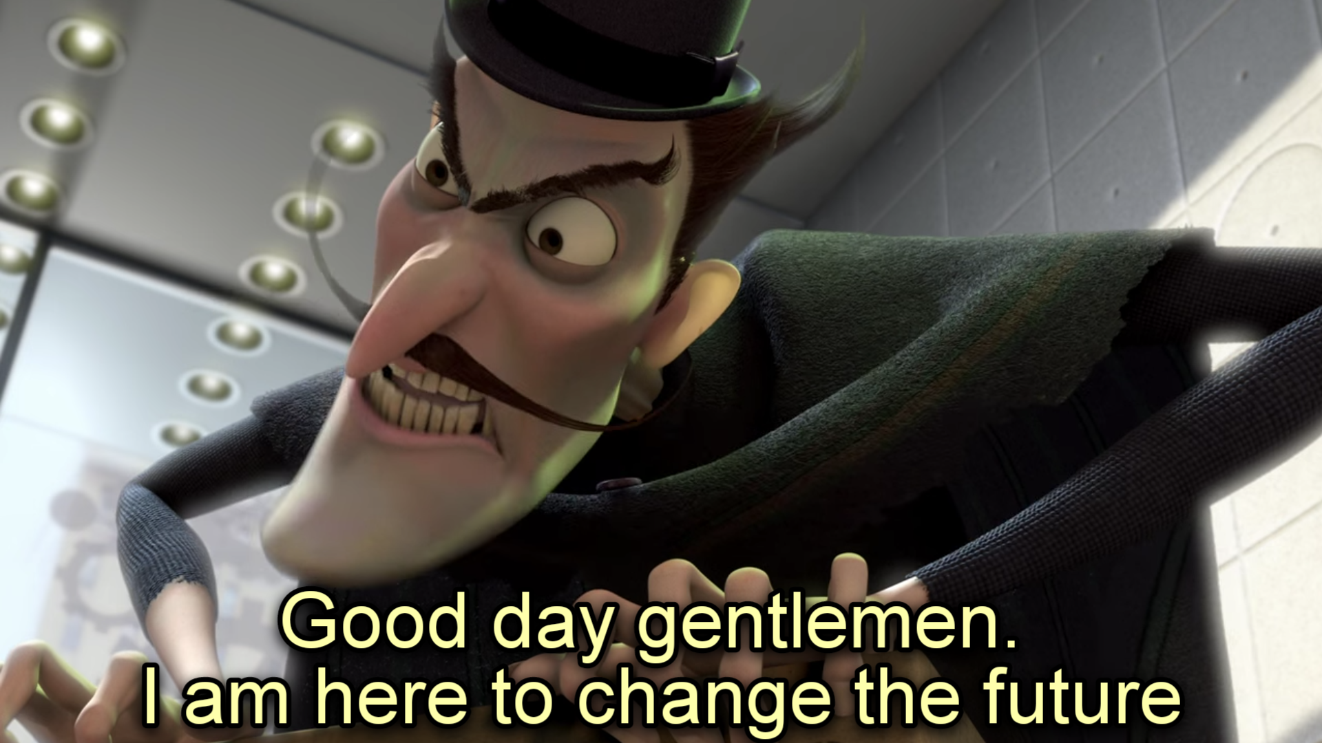 Change the Future Bowler Hat Guy Blank Meme Template