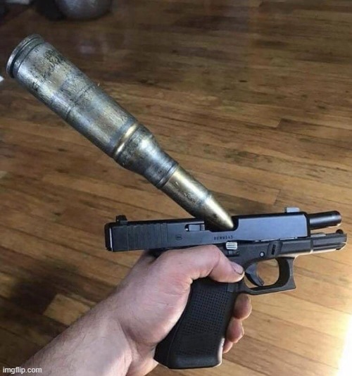 taking one for the team | image tagged in big bullet small gun | made w/ Imgflip meme maker