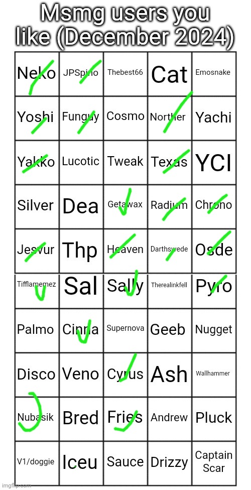 I don't know some of these people | image tagged in msmg users you like december 2024 | made w/ Imgflip meme maker