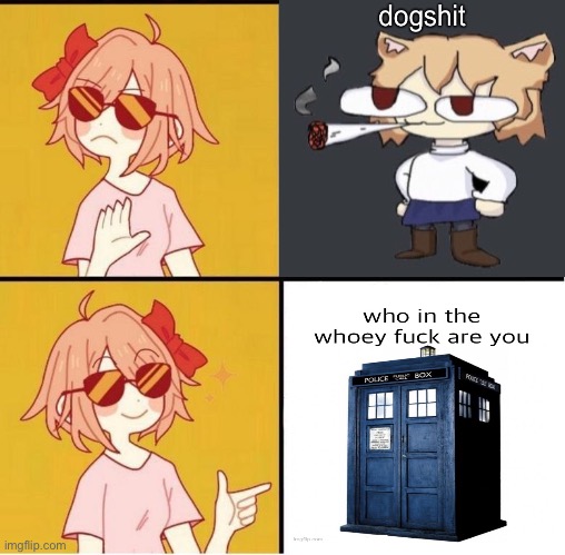 Sayori Drake | image tagged in sayori drake,drake hotline bling,doctor who | made w/ Imgflip meme maker