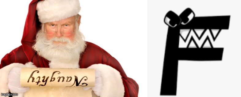 Letter f is on the naughty list | image tagged in santa naughty list,f | made w/ Imgflip meme maker