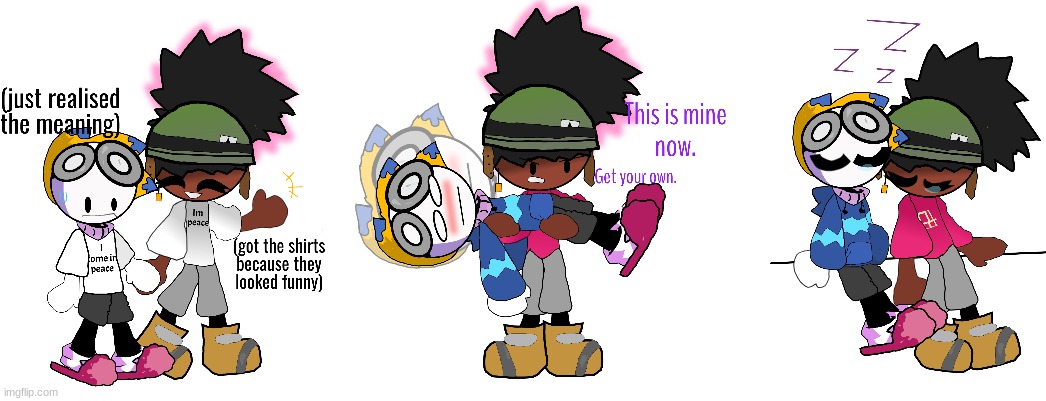 Chaotic goober and collected goober sketches i hadn finished till now (wont be posting for a bit, school drags me to Copenhagen) | made w/ Imgflip meme maker