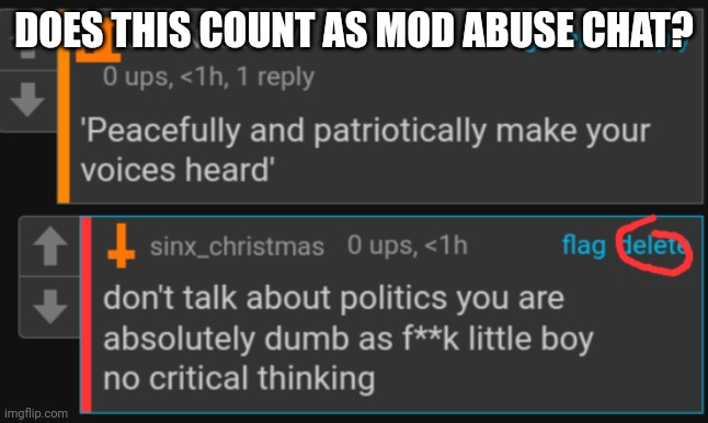 DOES THIS COUNT AS MOD ABUSE CHAT? | made w/ Imgflip meme maker