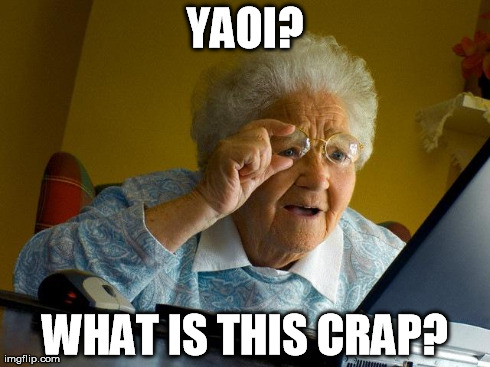 Grandma Finds The Internet Meme | YAOI? WHAT IS THIS CRAP? | image tagged in memes,grandma finds the internet | made w/ Imgflip meme maker