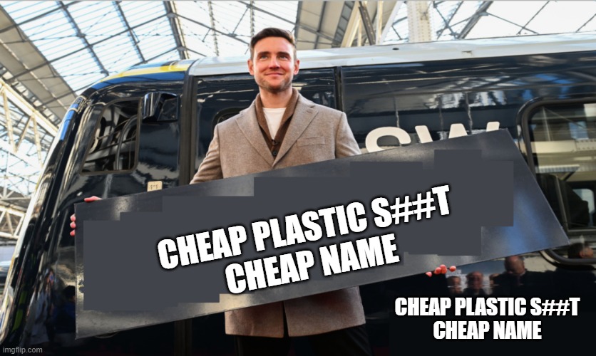 CHEAP PLASTIC S##T | CHEAP PLASTIC S##T
CHEAP NAME; CHEAP PLASTIC S##T
CHEAP NAME | image tagged in man holding sign | made w/ Imgflip meme maker