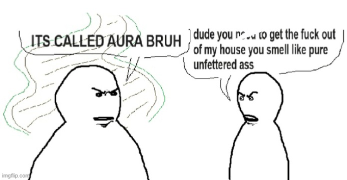 it's called aura bruh... | image tagged in ass | made w/ Imgflip meme maker