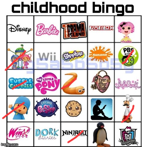 Childhood bingo | image tagged in childhood bingo | made w/ Imgflip meme maker