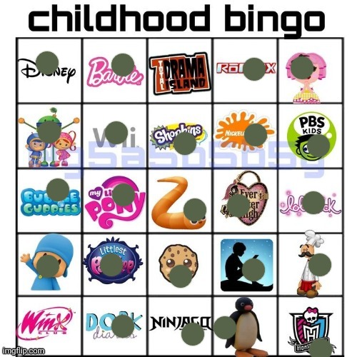 my childhood was so sigma | image tagged in childhood bingo | made w/ Imgflip meme maker