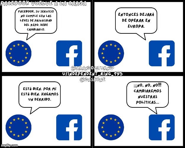 Facebook vuelve a la carga | image tagged in spanish,facebook,european union | made w/ Imgflip meme maker