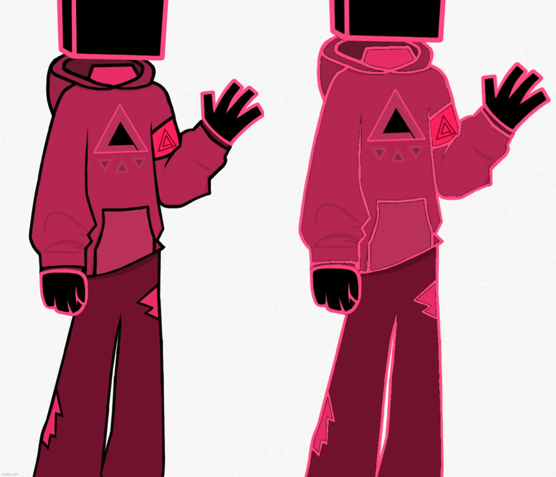 Which version looks better? (If its pink one ima fix the outline so its just clean pink) | made w/ Imgflip meme maker