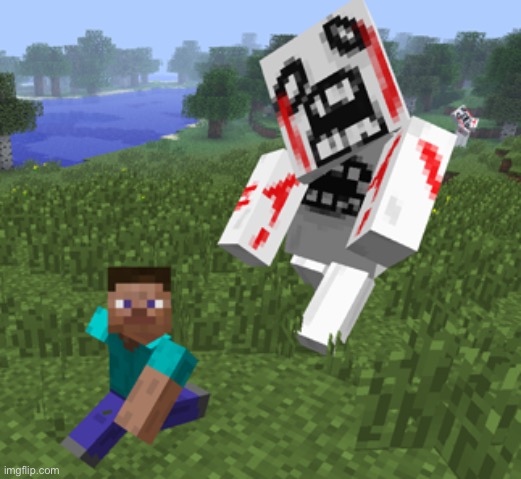 What you do if you saw Johnny boy here?(he’s gonna getcha) | image tagged in minecraft monster chase | made w/ Imgflip meme maker