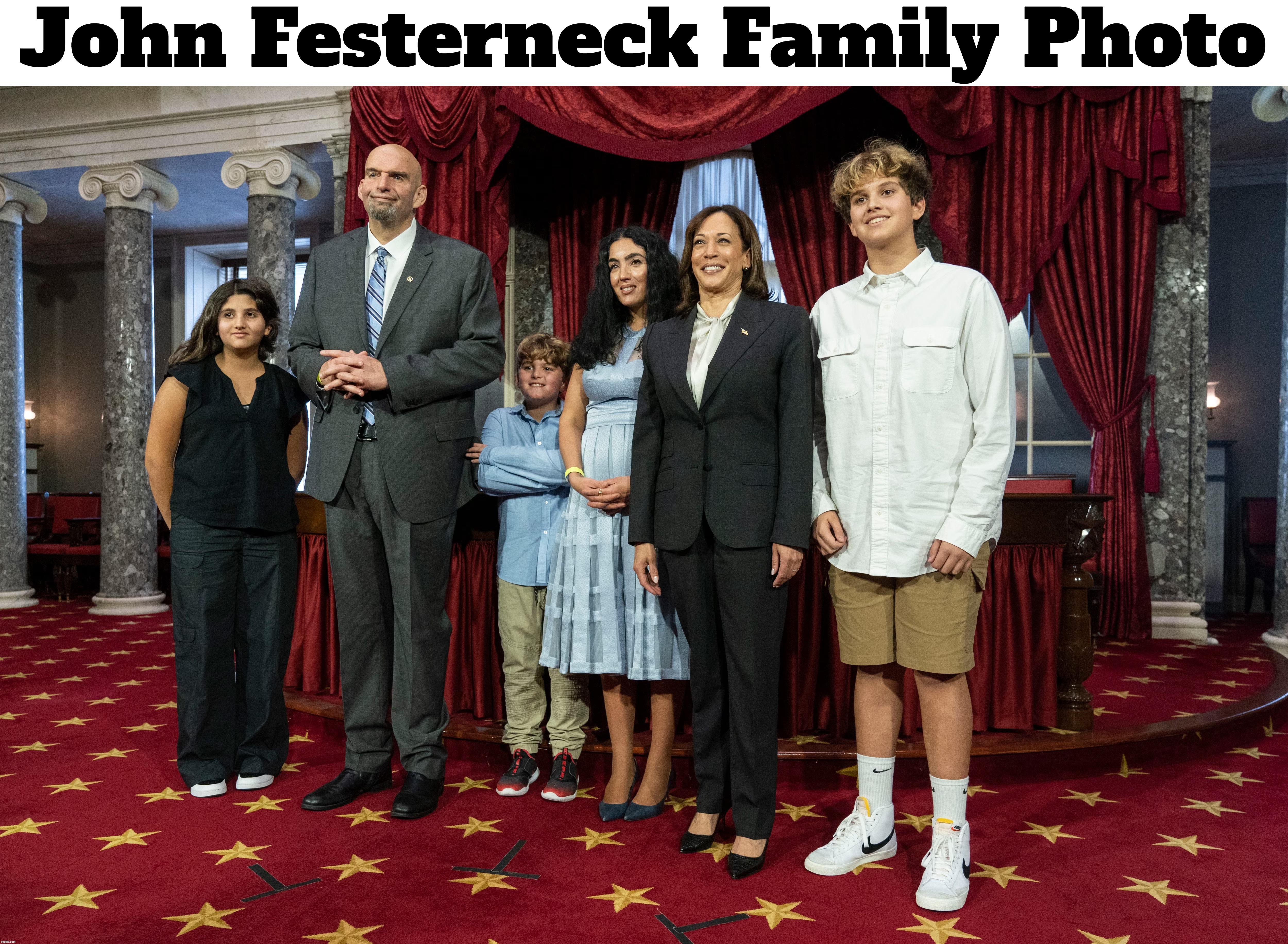 John Festerneck Family Photo | image tagged in addams family,lurch,john fetterman,uncle fester,festerneck,where's kamala | made w/ Imgflip meme maker