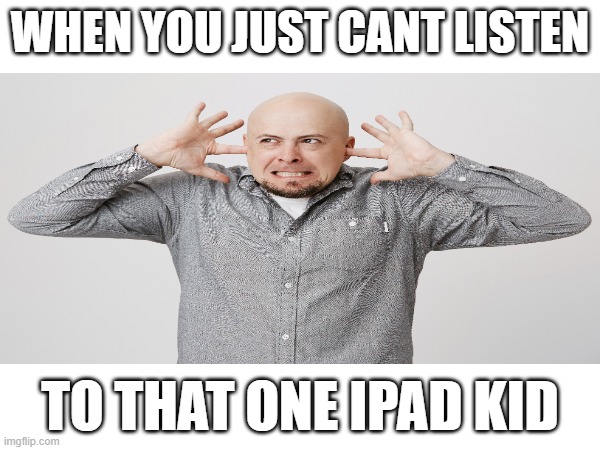 When you JUST CANT | WHEN YOU JUST CANT LISTEN; TO THAT ONE IPAD KID | image tagged in idiot | made w/ Imgflip meme maker