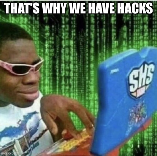 Ryan Beckford | THAT'S WHY WE HAVE HACKS | image tagged in ryan beckford | made w/ Imgflip meme maker