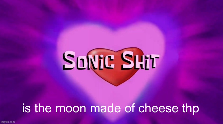 Sonic Shit | is the moon made of cheese thp | image tagged in sonic shit | made w/ Imgflip meme maker