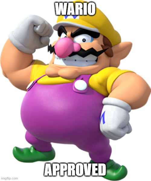 wario approved | WARIO APPROVED | image tagged in wario,memes | made w/ Imgflip meme maker