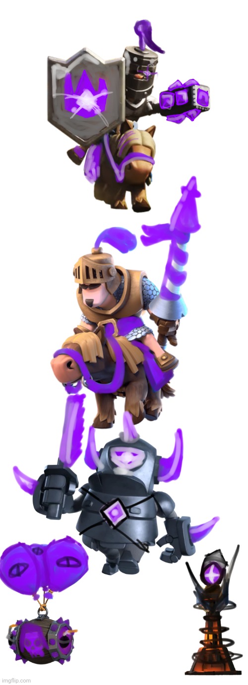 CR concept evo art for prince, dark prince, mini pekka, skelly barrel, and inferno tower | made w/ Imgflip meme maker