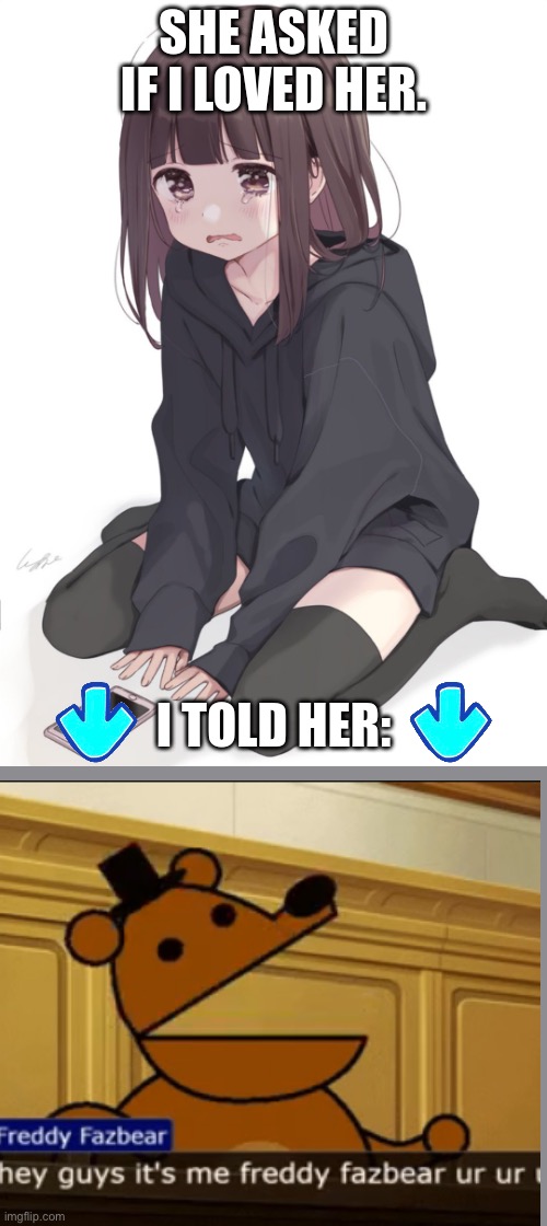 She Asked If I Loved Her | image tagged in she asked if i loved her | made w/ Imgflip meme maker
