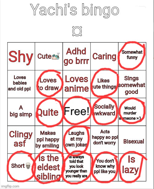 Yachi's bingo | image tagged in yachi's bingo | made w/ Imgflip meme maker